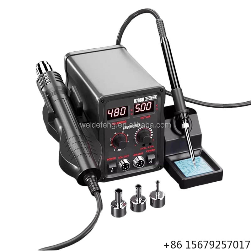 2 In 1 Soldering Rework Station 750W - Elektrische Lötstation mit LED-Anzeige für die